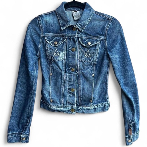 7 For All Mankind Jackets & Blazers - Y2K 7 Seven For All Mankind Jeans Denim A Pocket Jacket Vintage Dark Havana Wash